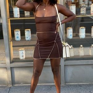 Brown dress/ pretty little thing